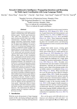 Towards Collaborative Intelligence: Propagating Intentions and Reasoning
  for Multi-Agent Coordination with Large Language Models