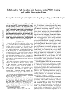 Collaborative Fall Detection and Response using Wi-Fi Sensing and Mobile
  Companion Robot