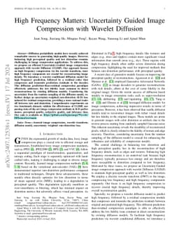 High Frequency Matters: Uncertainty Guided Image Compression with Wavelet Diffusion