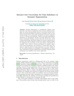 Instance-wise Uncertainty for Class Imbalance in Semantic Segmentation