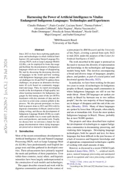 Harnessing the Power of Artificial Intelligence to Vitalize Endangered
  Indigenous Languages: Technologies and Experiences