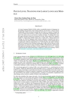 Patch-Level Training for Large Language Models