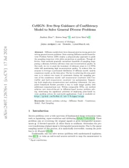 CoSIGN: Few-Step Guidance of ConSIstency Model to Solve General INverse
  Problems