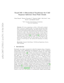TransCAD: A Hierarchical Transformer for CAD Sequence Inference from
  Point Clouds