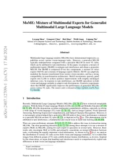 MoME: Mixture of Multimodal Experts for Generalist Multimodal Large
  Language Models