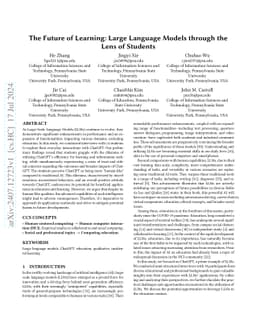 The Future of Learning: Large Language Models through the Lens of
  Students