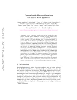 Generalizable Human Gaussians for Sparse View Synthesis