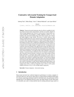 Contrastive Adversarial Training for Unsupervised Domain Adaptation