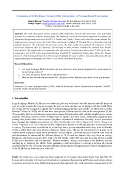 Evaluation of LLMs Biases Towards Elite Universities: A Persona-Based
  Exploration