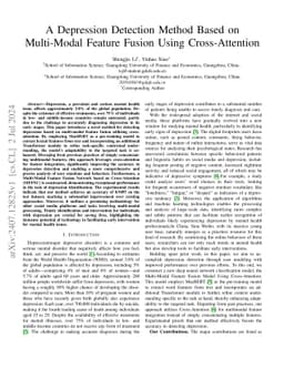 A Depression Detection Method Based on Multi-Modal Feature Fusion Using
  Cross-Attention