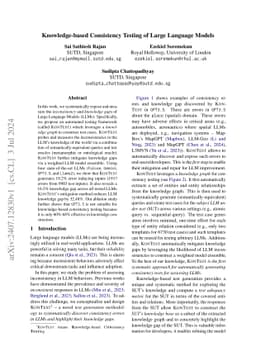 Knowledge-based Consistency Testing of Large Language Models