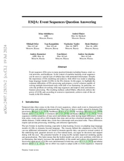 ESQA: Event Sequences Question Answering