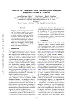 Historical Ink: 19th Century Latin American Spanish Newspaper Corpus
  with LLM OCR Correction