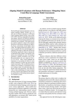 Aligning Model Evaluations with Human Preferences: Mitigating Token
  Count Bias in Language Model Assessments