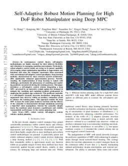 Self-Adaptive Robust Motion Planning for High DoF Robot Manipulator
  using Deep MPC