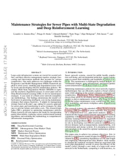 Maintenance Strategies for Sewer Pipes with Multi-State Degradation and
  Deep Reinforcement Learning