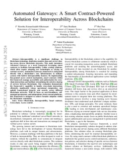 Automated Gateways: A Smart Contract-Powered Solution for
  Interoperability Across Blockchains