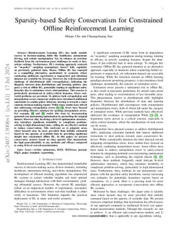 Sparsity-based Safety Conservatism for Constrained Offline Reinforcement
  Learning