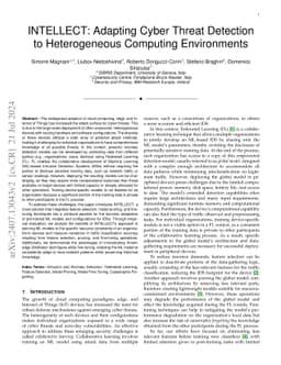 INTELLECT: Adapting Cyber Threat Detection to Heterogeneous Computing
  Environments