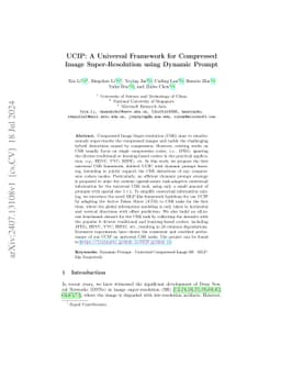 UCIP: A Universal Framework for Compressed Image Super-Resolution using
  Dynamic Prompt