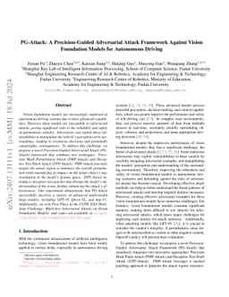PG-Attack: A Precision-Guided Adversarial Attack Framework Against
  Vision Foundation Models for Autonomous Driving