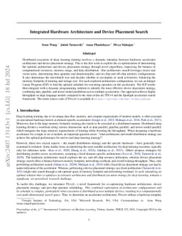 Integrated Hardware Architecture and Device Placement Search