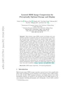 Learned HDR Image Compression for Perceptually Optimal Storage and
  Display