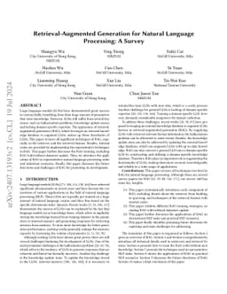 Retrieval-Augmented Generation for Natural Language Processing: A Survey