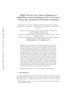 LIDIA: Precise Liver Tumor Diagnosis on Multi-Phase Contrast-Enhanced CT
  via Iterative Fusion and Asymmetric Contrastive Learning