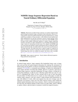 NODER: Image Sequence Regression Based on Neural Ordinary Differential
  Equations