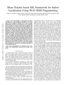 Mean Teacher based SSL Framework for Indoor Localization Using Wi-Fi
  RSSI Fingerprinting