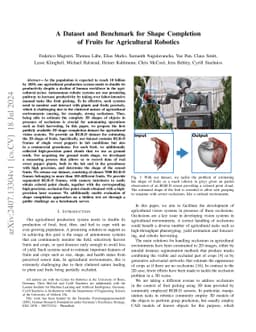 A Dataset and Benchmark for Shape Completion of Fruits for Agricultural Robotics