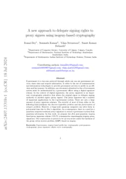 A new approach to delegate signing rights to proxy signers using
  isogeny-based cryptography