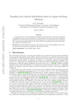 Sampling from mixture distributions based on regime-switching diffusions