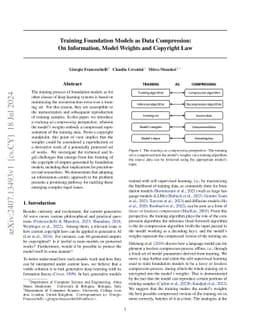Training Foundation Models as Data Compression: On Information, Model Weights and Copyright Law