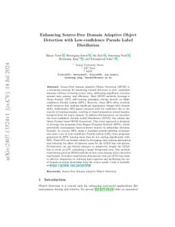 Enhancing Source-Free Domain Adaptive Object Detection with
  Low-confidence Pseudo Label Distillation