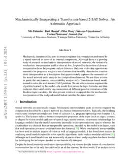 Mechanistically Interpreting a Transformer-based 2-SAT Solver: An
  Axiomatic Approach