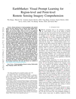 EarthMarker: Visual Prompt Learning for Region-level and Point-level
  Remote Sensing Imagery Comprehension