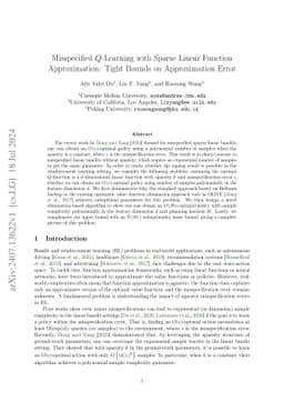 Misspecified $Q$-Learning with Sparse Linear Function Approximation:
  Tight Bounds on Approximation Error