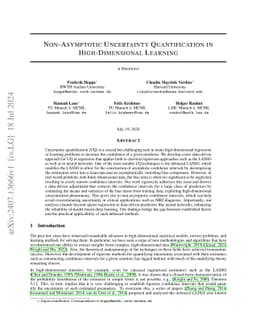 Non-Asymptotic Uncertainty Quantification in High-Dimensional Learning