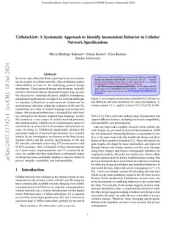 CellularLint: A Systematic Approach to Identify Inconsistent Behavior in
  Cellular Network Specifications