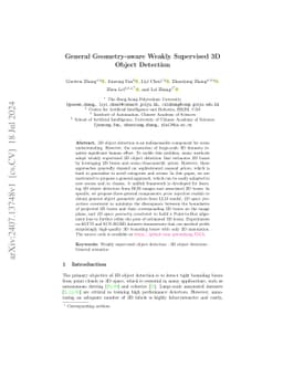 General Geometry-aware Weakly Supervised 3D Object Detection