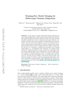 Training-Free Model Merging for Multi-target Domain Adaptation