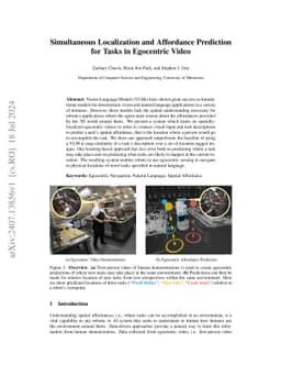 Simultaneous Localization and Affordance Prediction for Tasks in
  Egocentric Video