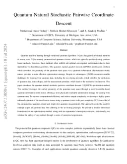 Quantum Natural Stochastic Pairwise Coordinate Descent