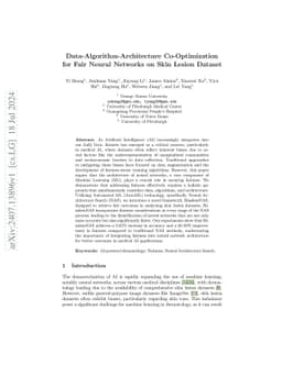 Data-Algorithm-Architecture Co-Optimization for Fair Neural Networks on
  Skin Lesion Dataset