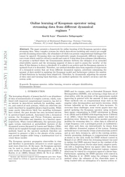 Online learning of Koopman operator using streaming data from different
  dynamical regimes