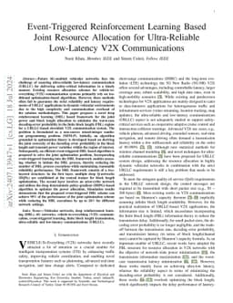 Event-Triggered Reinforcement Learning Based Joint Resource Allocation
  for Ultra-Reliable Low-Latency V2X Communications