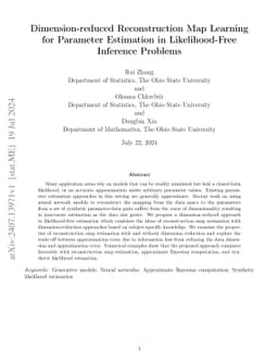 Dimension-reduced Reconstruction Map Learning for Parameter Estimation
  in Likelihood-Free Inference Problems