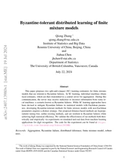 Byzantine-tolerant distributed learning of finite mixture models